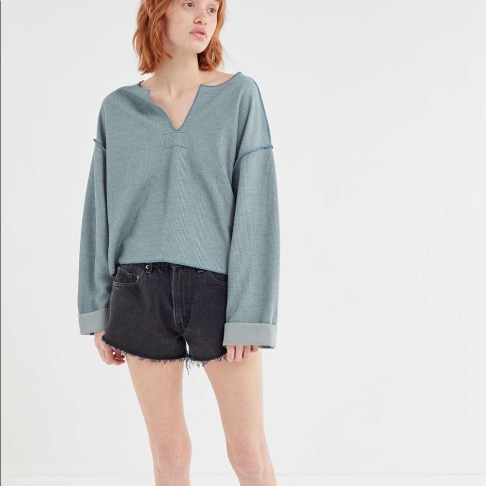 Urban Outfitters Green Jax Inside Out Long Sleeve Top